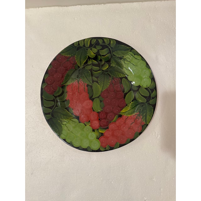 Vintage Mexican Hand Painted Grape Harvest Decorative Plate For Sale In New York - Image 6 of 12