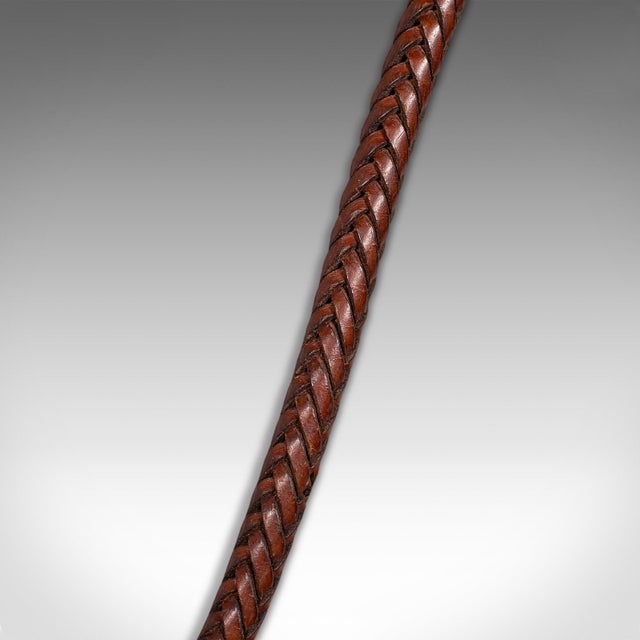 9' Long Antique Hunting Whip, English Leather, Silver, Equestrian, Swaine Adeney For Sale - Image 10 of 11