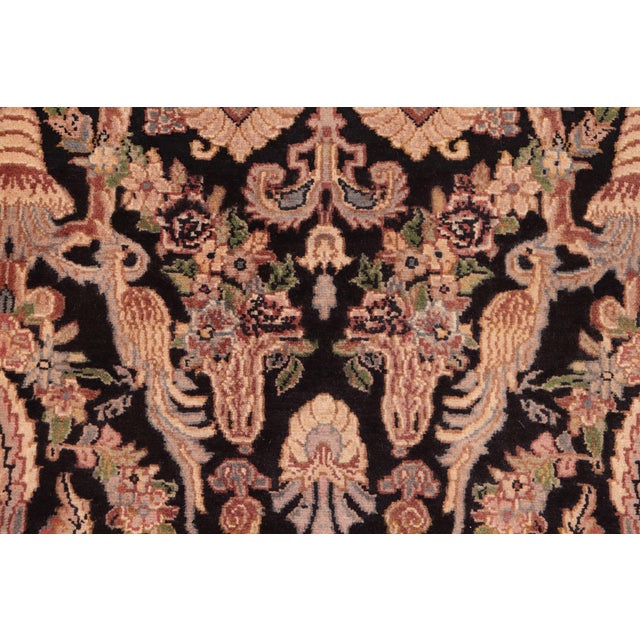 Shabby Chic 1990's Pak-Persian Black/Gold Wool Rug - 5'11'' X 8'11'' For Sale - Image 4 of 9