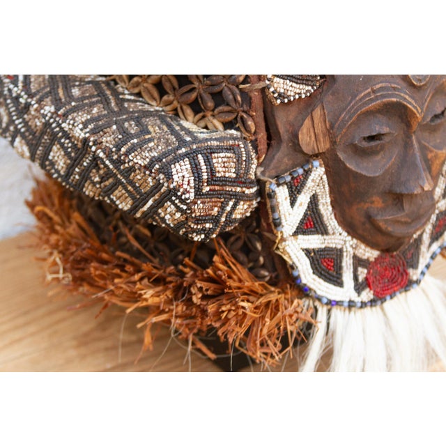 African Beaded Lele Tribe Mask For Sale - Image 9 of 12