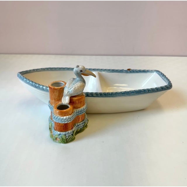 Nautical Vintage Seaboard Pelican Boat Serving Dish by Fitz & Floyd For Sale - Image 3 of 9