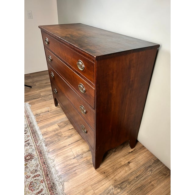 Traditional Rare Labeled William Lloyd Springfield Massachusetts Federal Cherry Chest of Drawers, Circa 1800 For Sale - Image 3 of 12