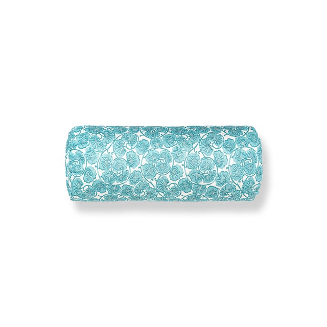 Contemporary The House Of Scalamandré May Bolster Pillow In Turquoise For Sale - Image 3 of 3