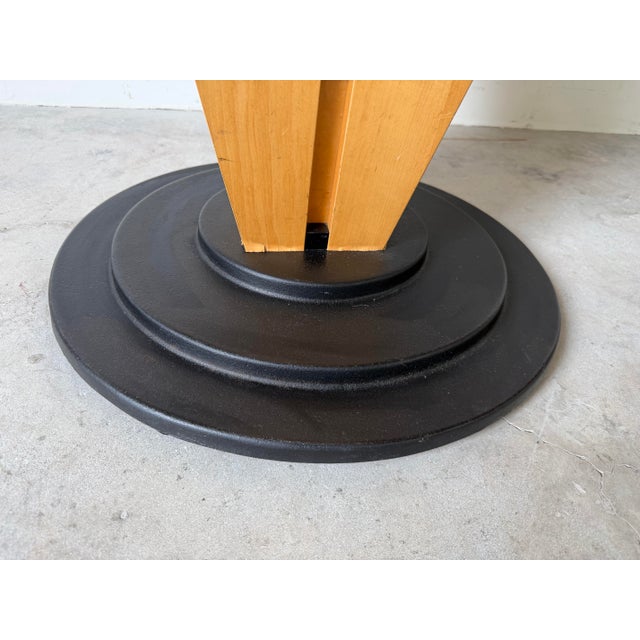 1980s 1980’s Postmodern Art Deco-Style Italian Pedestal Game Table With Black Metal Base For Sale - Image 5 of 12