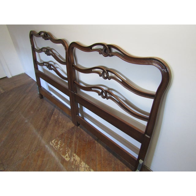Traditional King Size Ribbon Back Solid Mahogany Headboard For Sale - Image 3 of 9