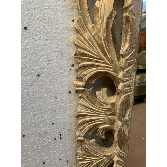 Openwork carved wooden mirror Rectangular mirror with a light patina Good condition Dimensions: H 109 x W 78 x D 7 cm 20th...