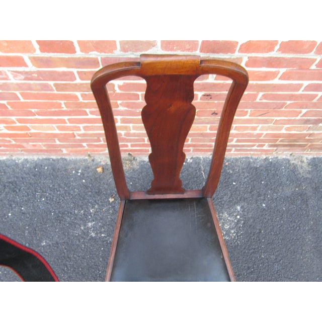 Brown Set 4 Antique English Walnut Dining Chairs 1890s For Sale - Image 8 of 9