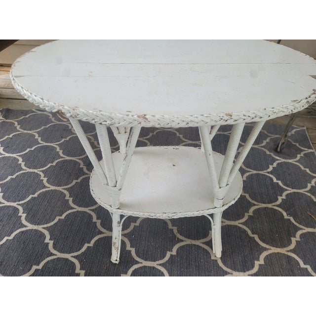 19th Century American Antique Wicker Accent Table Chairish