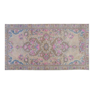Vintage Turkish Anatolian Hand Knotted Wool Rug, 4'1''x7'10'' For Sale