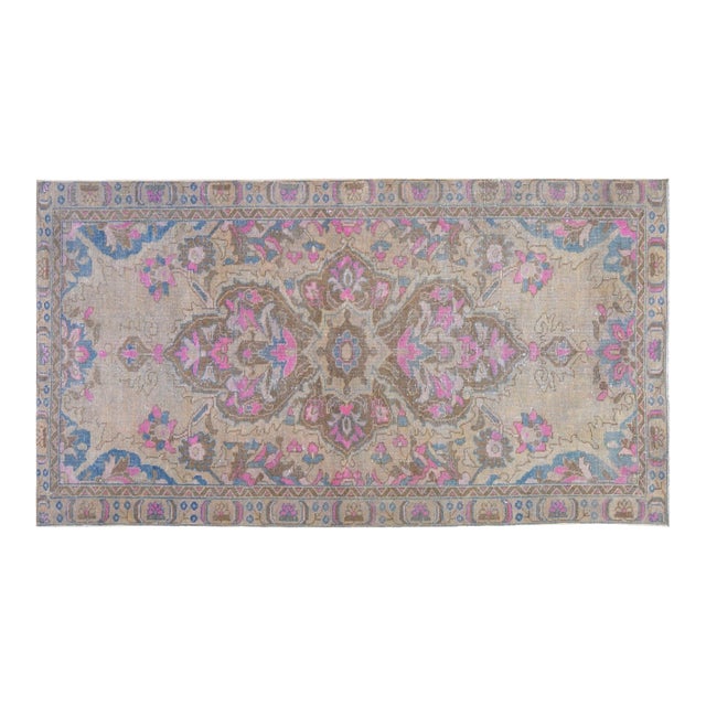Vintage Turkish Anatolian Hand Knotted Wool Rug, 4'1''x7'10'' For Sale