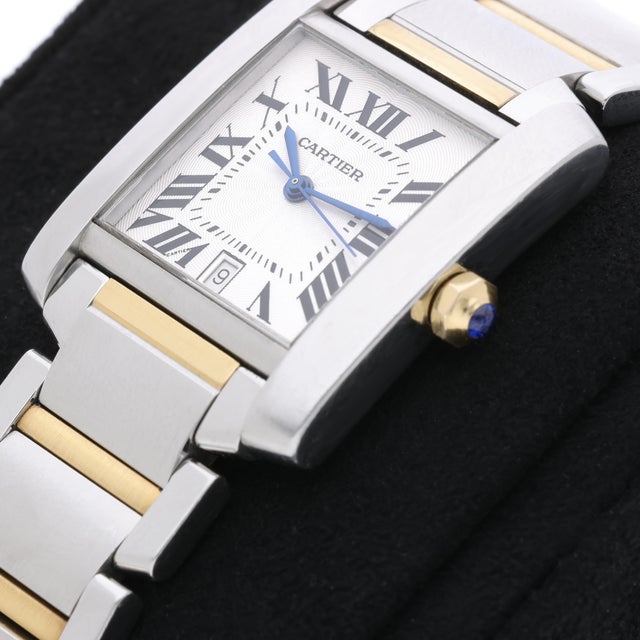 Cartier Tank Francaise Large 28mm Two Tone Automatic Date Watch For Sale In Miami - Image 6 of 10
