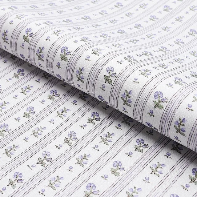 Schumacher Sample - Schumacher Cabanon Stripe Fabric in Violet For Sale - Image 4 of 5
