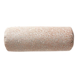 The House of Scalamandré Leopard Bolster Pillow, Pink Sand For Sale