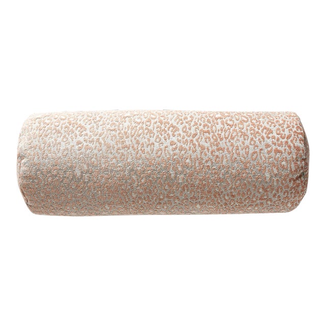 The House of Scalamandré Leopard Bolster Pillow, Pink Sand For Sale