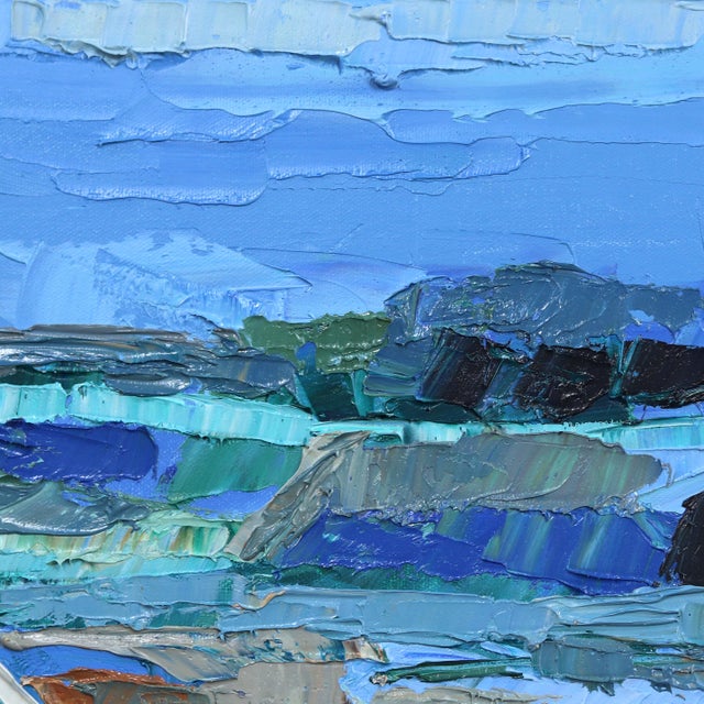 Abstract Quarry Landscape - Impasto Abstract Blue Grey Beige Painting Original Artwork by Dana Cowie For Sale - Image 3 of 9