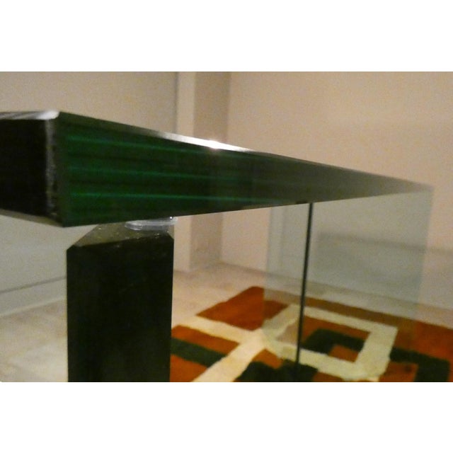 Bacco Transparent Glass Desk attributed to Tonelli, Italy, 1980s For Sale - Image 15 of 18