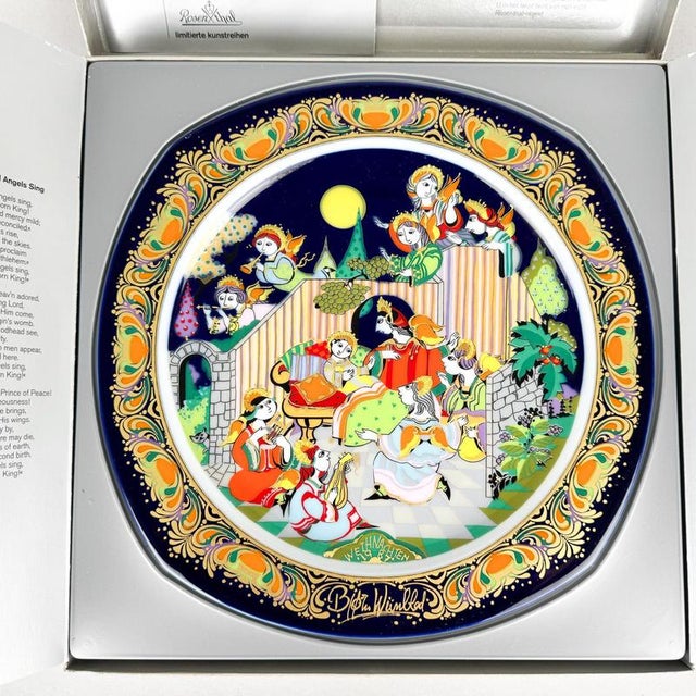 Vintage Rosenthal porcelain plate in it's original box. Ilustrated by famous Danish artist Bjorn Wiinblad. The plate can...