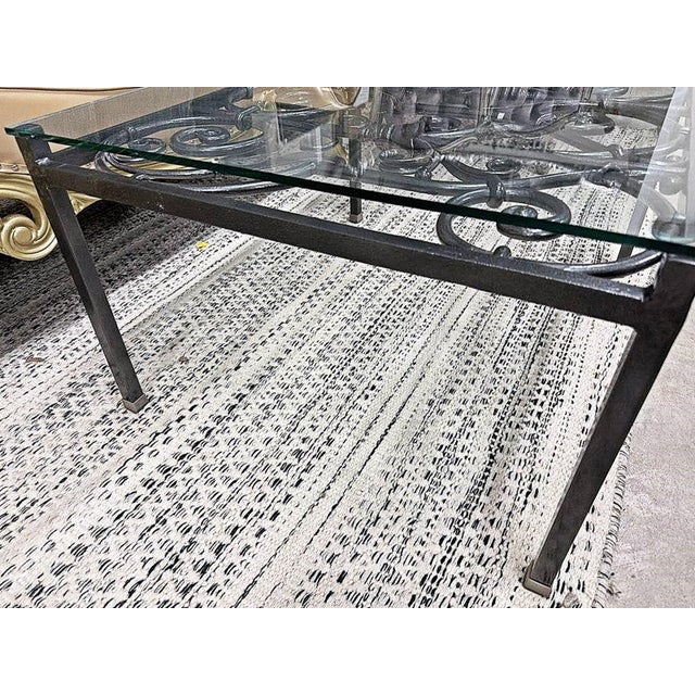 1990s Solid Stock Wrought Iron Coffee Table For Sale - Image 11 of 14