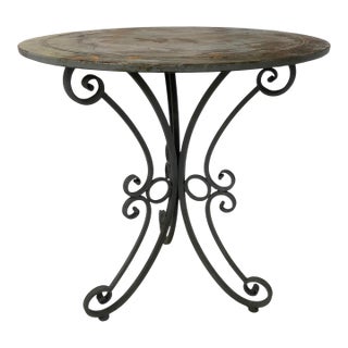 Vintage Metal Garden Bistro Table For Sale