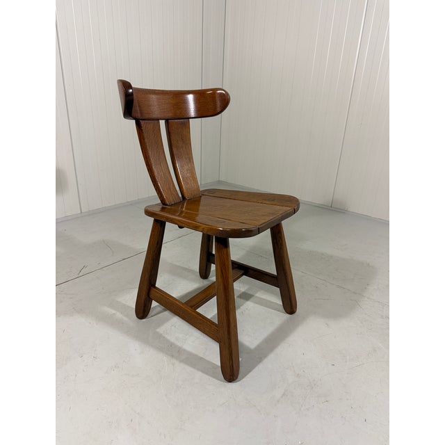 Brutalist Oak Dining Chairs, 1970s, Set of 4 For Sale - Image 12 of 16