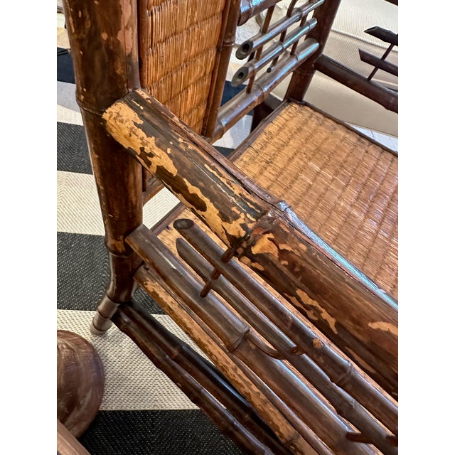 Antique Chinese Rattan & Bamboo Armchairs -a Pair For Sale - Image 12 of 12