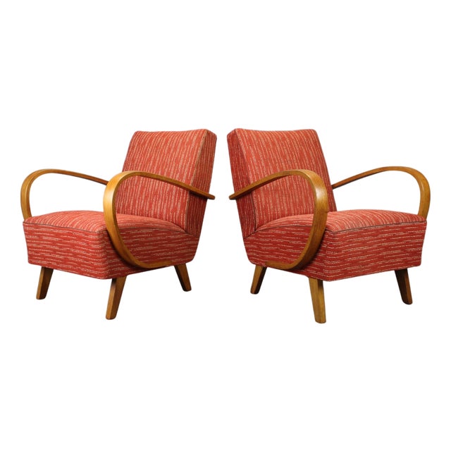 Mid-Century Modern Lounge Chairs by Halabala, 1950s, Set of 2 For Sale