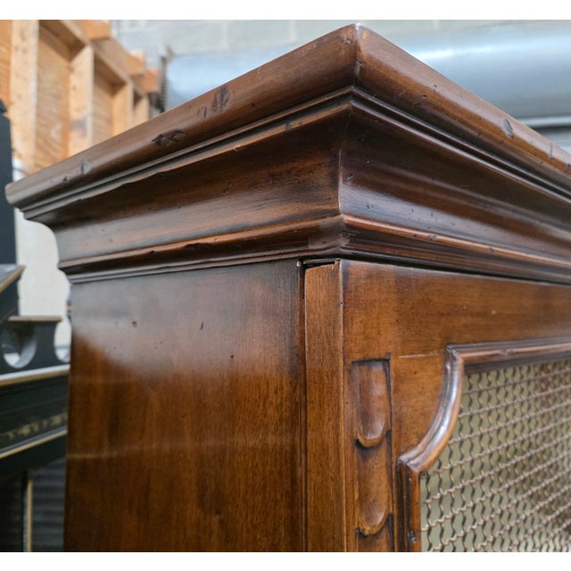 20th-Century Georgian Revival Bibliotheque With Copper Wire Mesh Panels For Sale - Image 4 of 15