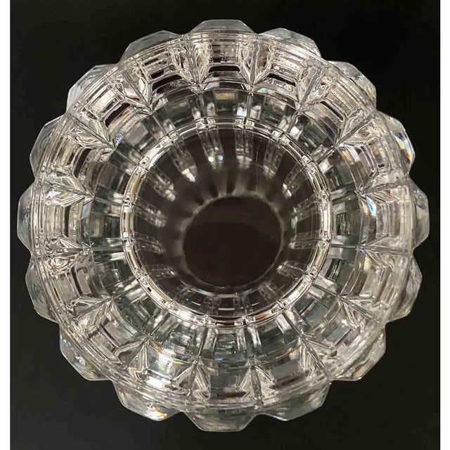 Transparent Vintage French Cut Glass Lead Crystal Vases - A Pair For Sale - Image 8 of 9