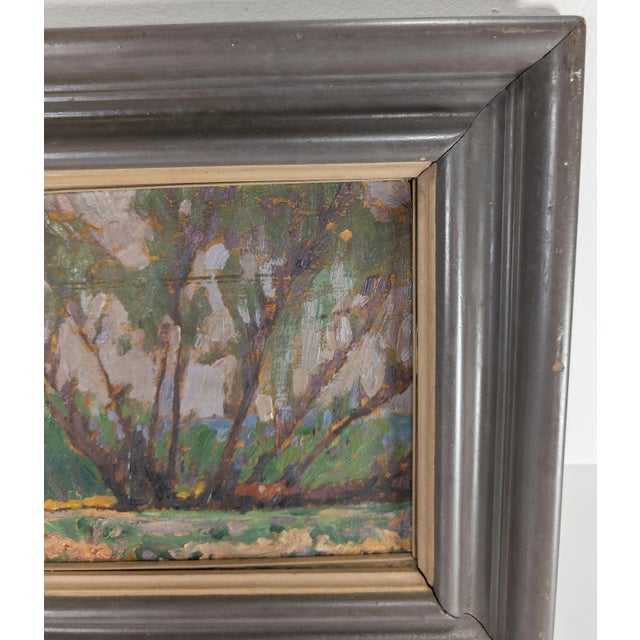 Early 20th Century Canadian Impressionist Fauvist Oil Painting of Trees For Sale - Image 4 of 11