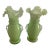 Vintage Fenton Mint Green Pair of Ruffled Vases For Sale