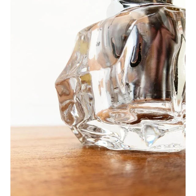 Mid-Century Scandinavian Heavy Ice Glass Table Lighter and Ashtray, 1960s, Set of 2 For Sale - Image 16 of 18