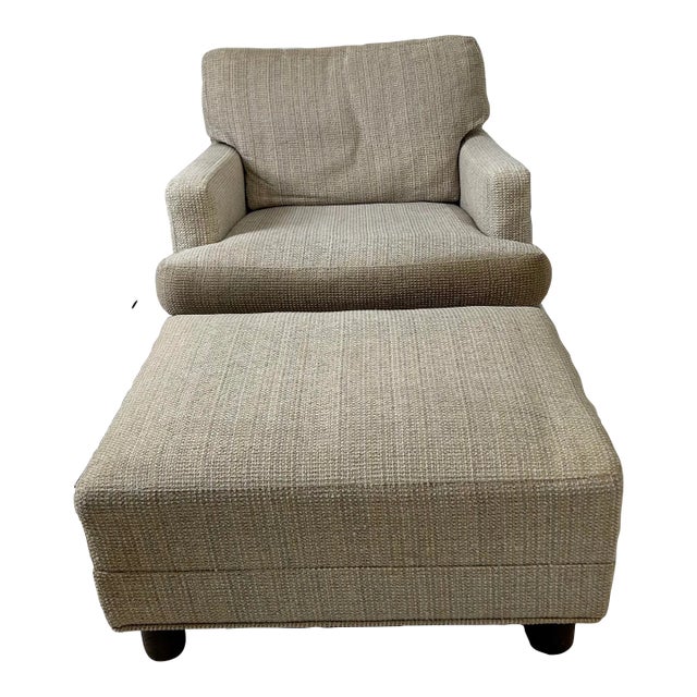 Mid Century Modern Lounge Chair With Ottoman Selig Needs Recovered For Sale