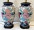 A pretty pair of ceramic table lamps from the 1980's-90's. The ceramic vases are painted in a Shabby Chic floral style...