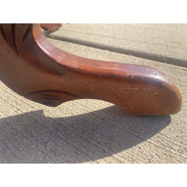 1940s Kimball Victorian Lyre Harp Marble Coffee Table For Sale - Image 12 of 18