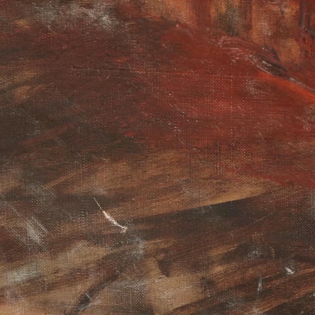 Burnt Umber Vintage Stig E. Lindberg Oil Painting of Feet, 1961 Signed Framed For Sale - Image 8 of 18