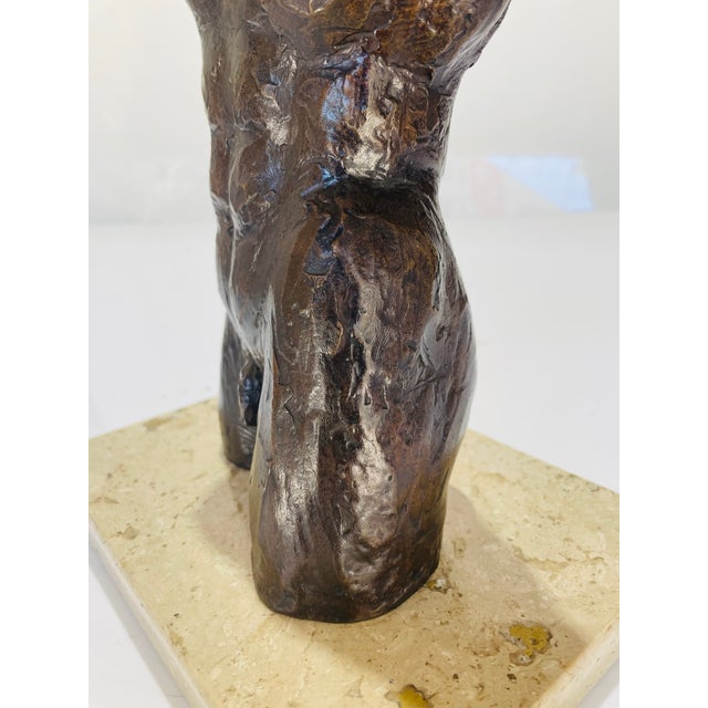 1970s Victor Salmones Bronze Male Torso Sculpture Artist Proof, Figurative Mexican Art For Sale - Image 17 of 18