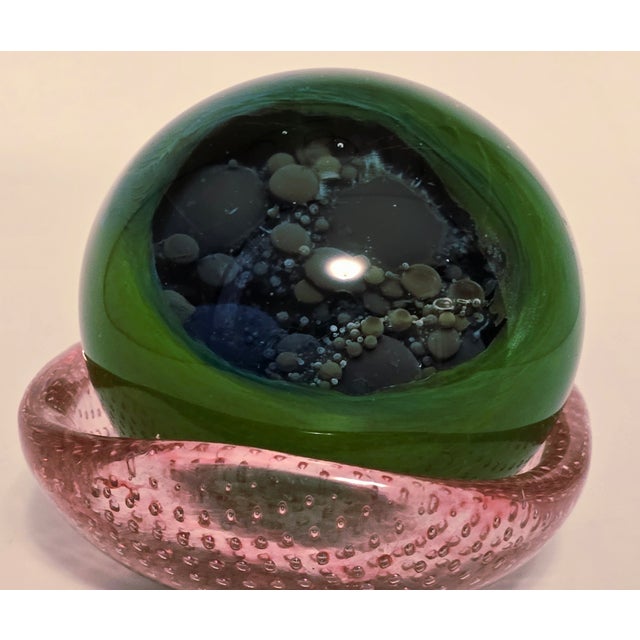 1970s Milropa Art Glass Paperweight – Signed, 1977 – Limited Studio Work For Sale - Image 5 of 9