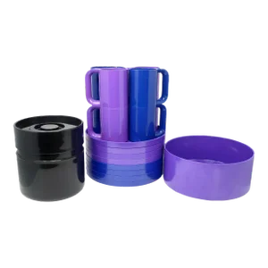 Blue, Purple and Black Massimo Vignelli for Heller Dinnerware - Set of 18