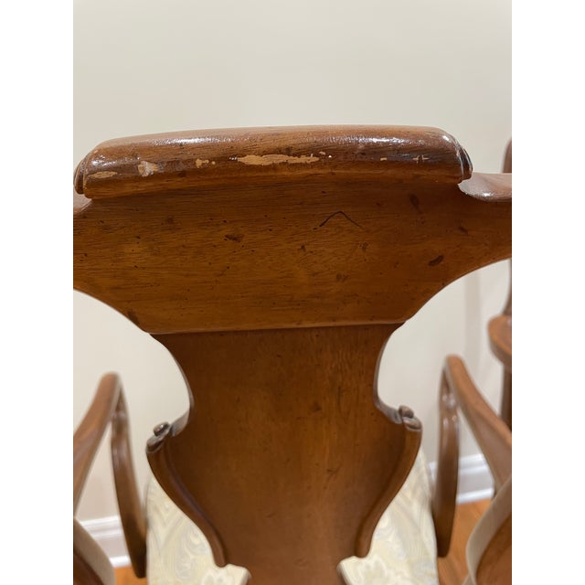 Brown Vintage Henredon 18th Century Portfolio Collection Queen Anne Style Walnut Dining Chairs - Set of 8 For Sale - Image 8 of 13