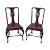 Queen Anne Custom Leather Seat Side Chairs - a Pair For Sale