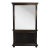 1970s Ebonized Armoire With Milk Glass Doors For Sale
