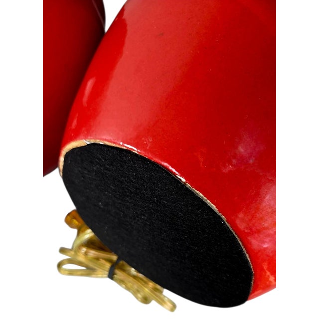 Vintage Royal Haeger Oxblood Red Ceramic Urn Table Lamps - a pair For Sale - Image 10 of 10