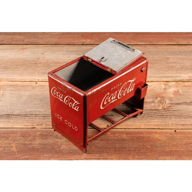 Vintage Coca Cola Salesman Sample Cooler For Sale In Chicago - Image 6 of 16
