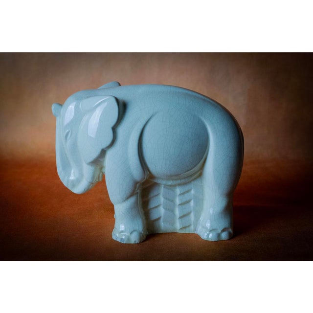 1930s Charles Lemanceau, Crackled Earthenware Elephant, 1930, Earthenware For Sale - Image 5 of 13
