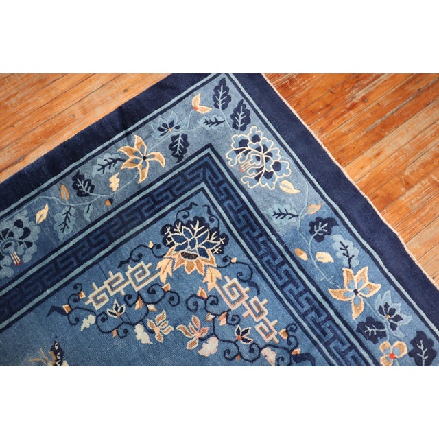 Blue Early 20th Century Zabihi Collection Chinese Peking Room Rug - 9'1" x 11'8" For Sale - Image 8 of 11