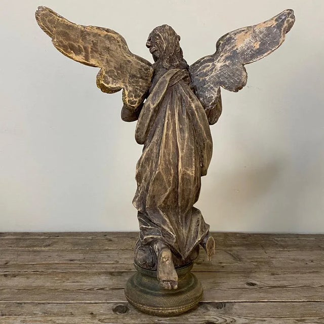 Pair 18th Century HandCarved Wooden Angels Chairish