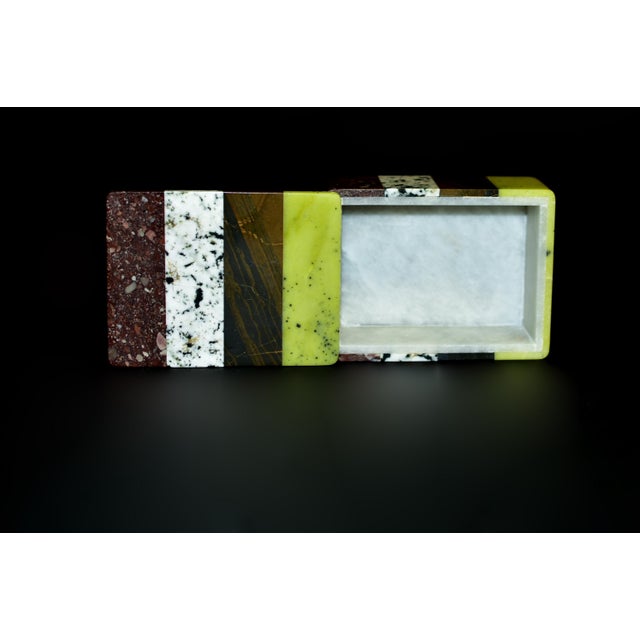 Green Gemstone Box Four Natural Stones Rare K3 Jasper Green Serpentine For Sale - Image 8 of 10