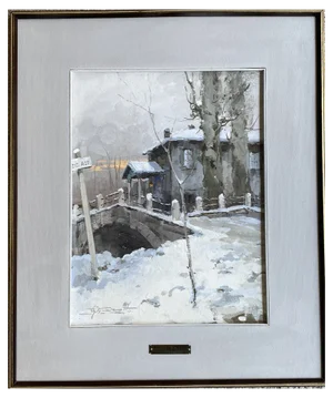 Ulderico Marotto, At the Daziaria Barrier at Vigentino, Landscape of Ulderico Marotto, 1937, Oil on Board & Oil on Canvas