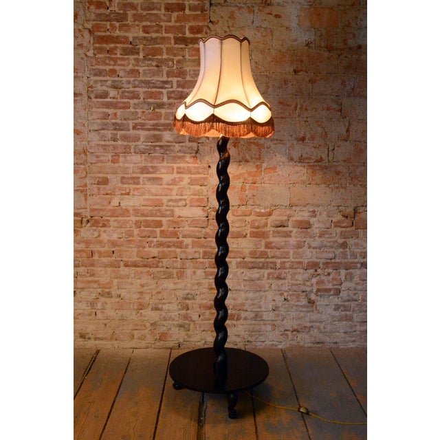 Art Deco Floor Lamp in Oak, Czech, 1920s For Sale - Image 10 of 12