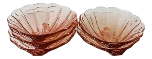 Art Deco Bowls Shell Shape Rosaline Box from Hermanova-Hut, 1930s, Set of 5